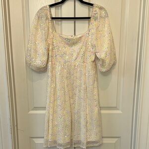 Altar’d State Sequin Puff Sleeve Dress